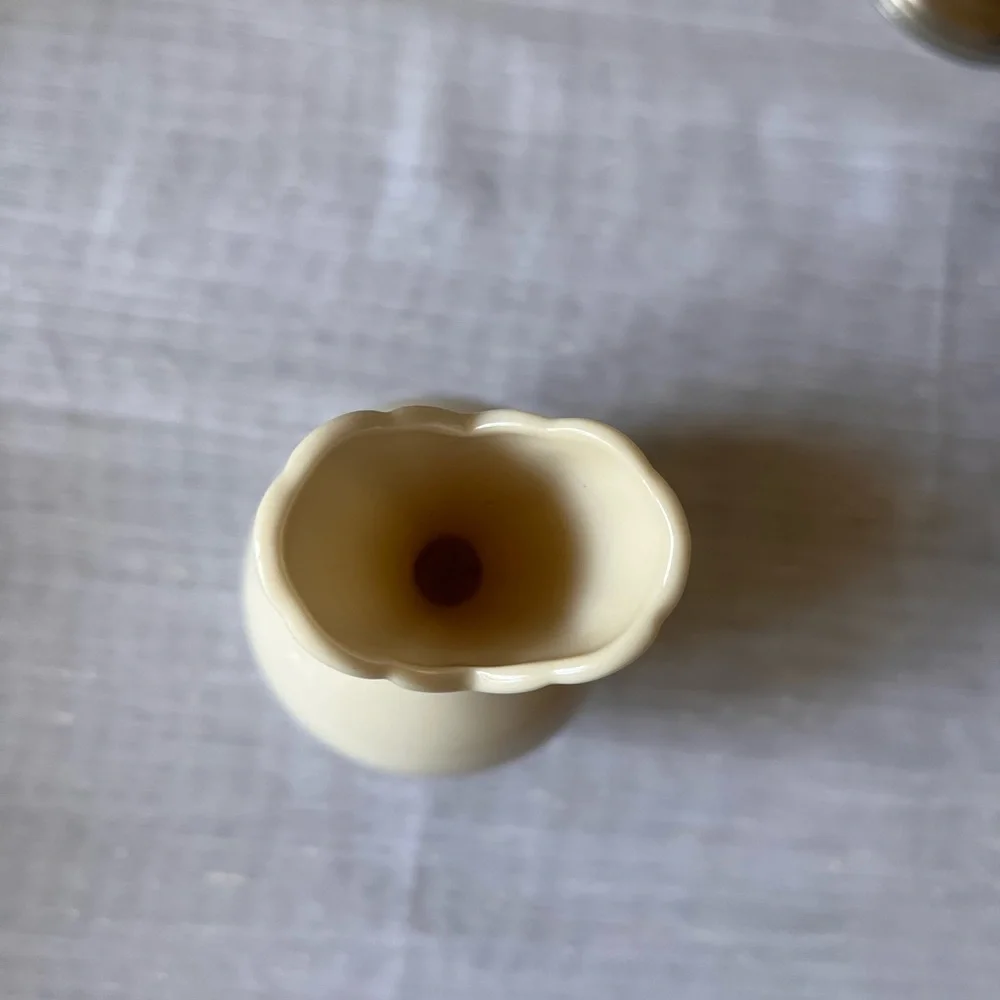 Vintage Lenox Porcelain Bud Vase Cream Beige off White w Gold Accents